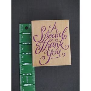 Vintage Stampabilities A Special Thank You Wood Mounted Rubber Stamp NR1055